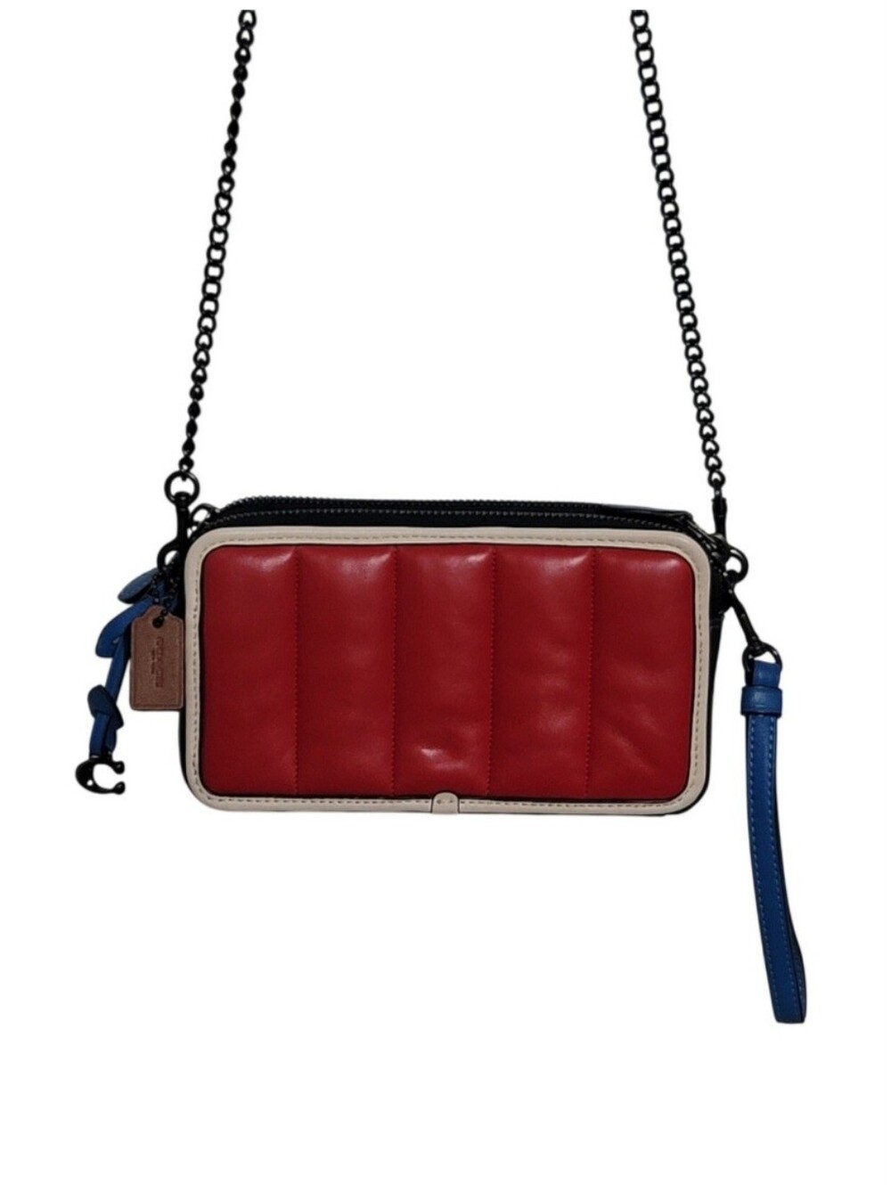 Coach Kira Crossbody Bag Color Block Blue Red